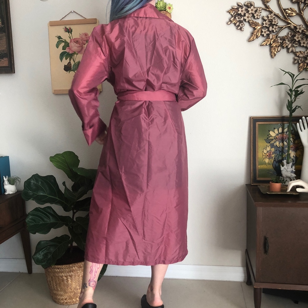 Vintage Aqua Sheen Belted Trench Rain Coat - Picture 3 of 10